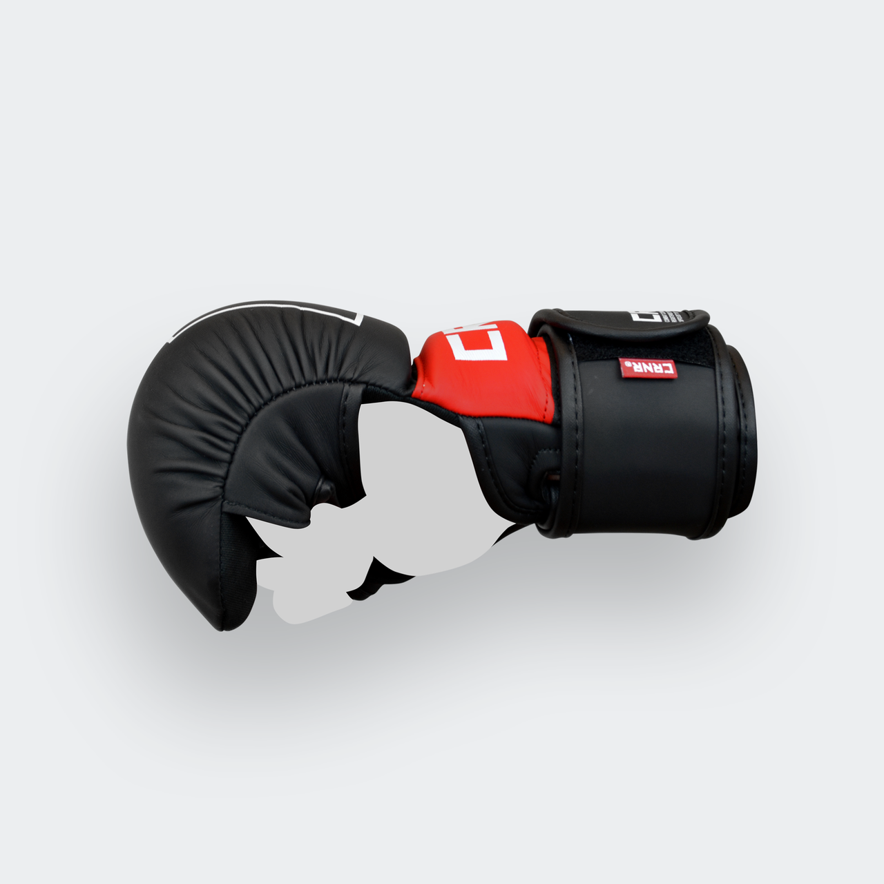 Product photo of the inside right side of the black Combat Corner Kids MMA Spar Gloves
