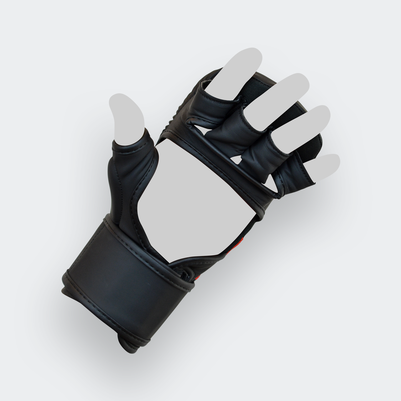 Product photo of the open palm of the black Combat Corner Kids MMA Spar Gloves