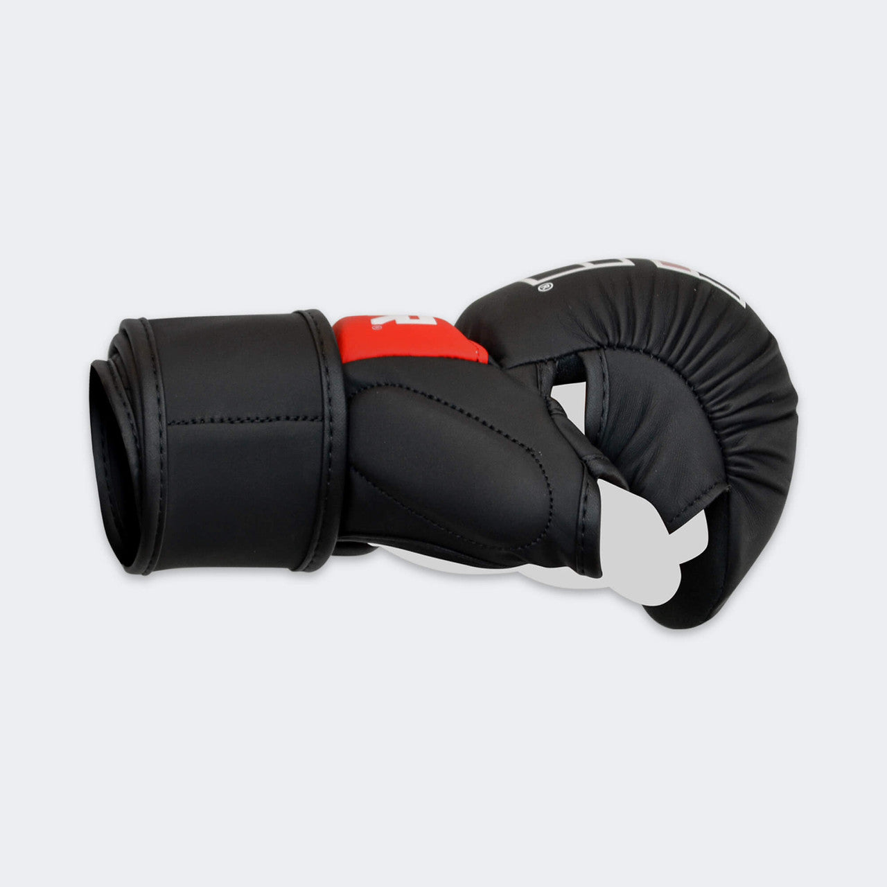 Product photo of the inside left side of the white Combat Corner MMA Spar Gloves
