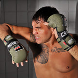 Photo a MMA athlete training with the OD Green Combat Corner MMA Spar Gloves