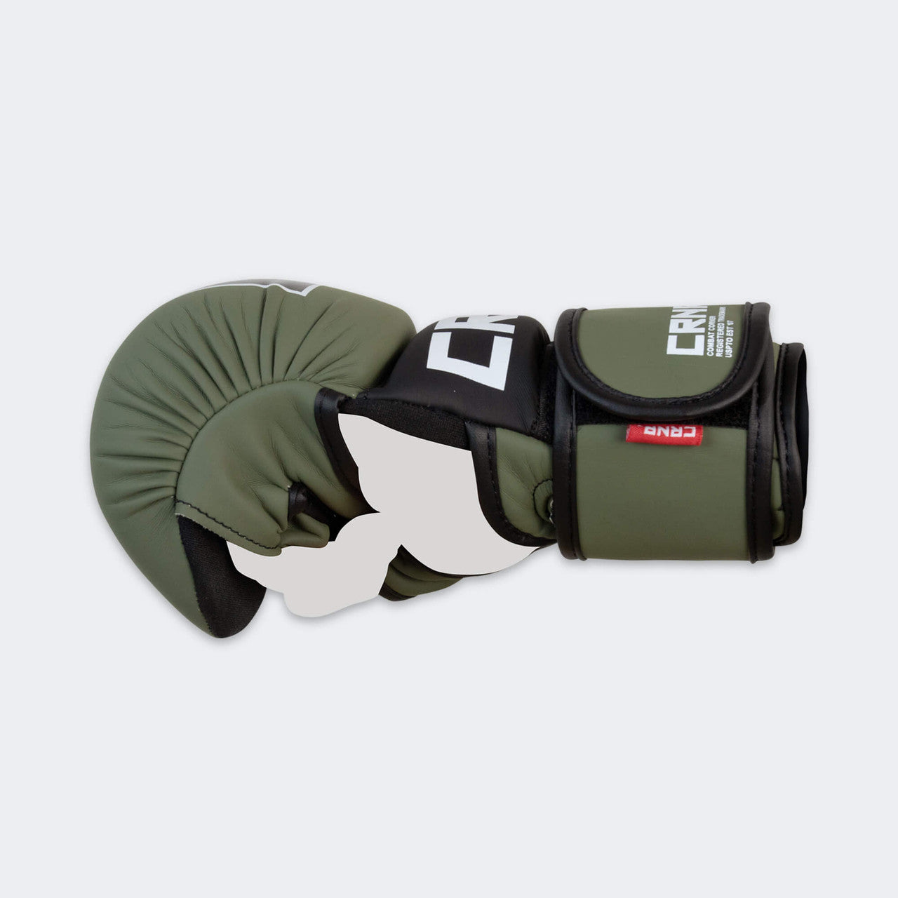 Product photo of the inside right side of the OD Green Combat Corner MMA Spar Gloves