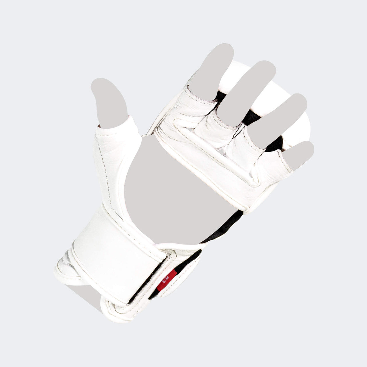 Product photo of the open palm of the white Combat Corner Prime MMA Sparring Glove
