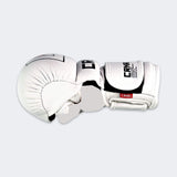 Product photo of the inside right side of the white Combat Corner Prime MMA Sparring Glove