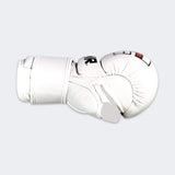Product photo of the inside left side of the white Combat Corner Prime MMA Sparring Glove
