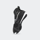 Back-left perspective view of the Nike HyperKO 3 boxing shoe in black, available at Combat Corner.