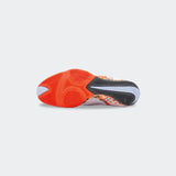 Bottom view showing the rubber outsole and tread pattern of the Nike HyperKO 3 boxing shoe in SE Crimson, available at Combat Corner.