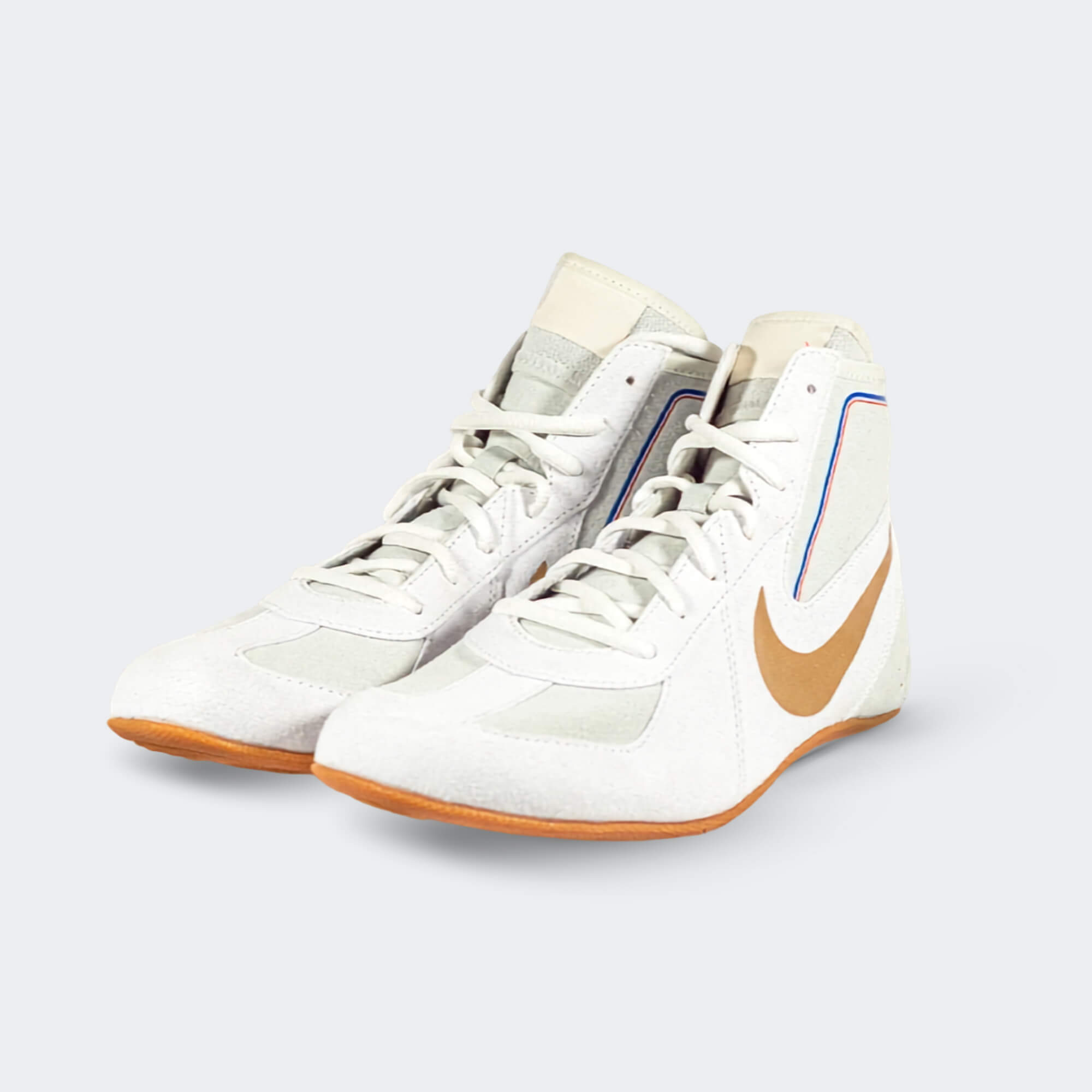 A pair of the Nike Footsweep 2 wrestling shoes in SE Photon from the front left angle, available from Combat Corner.