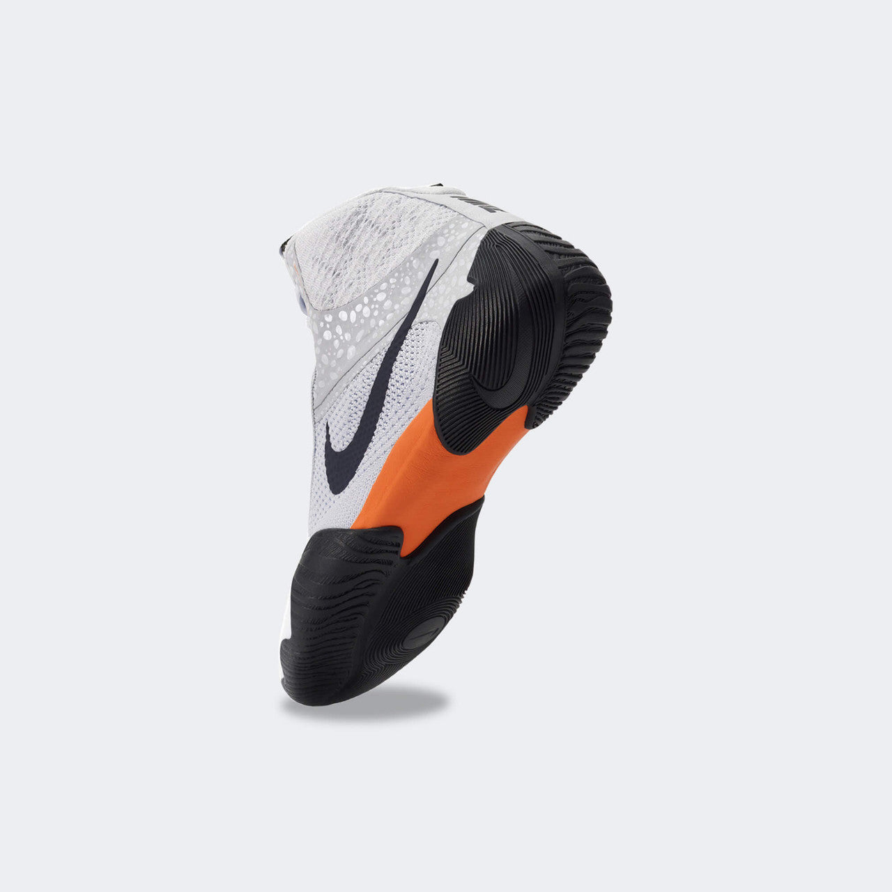 Back-left perspective view of the Nike Tawa wrestling shoe in SE Olympic, available from Combat Corner.