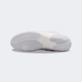 Bottom view showing the rubber outsole and tread pattern of the Nike Tawa wrestling shoe in white, available at Combat Corner.