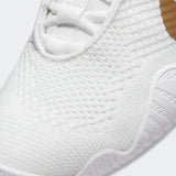 A close up detail photo of the Nike Tawa wrestling shoe in white, available from Combat Corner.
