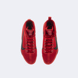 Top down view of a pair of Nike Machomai 3 boxing shoes in red, available at Combat Corner.