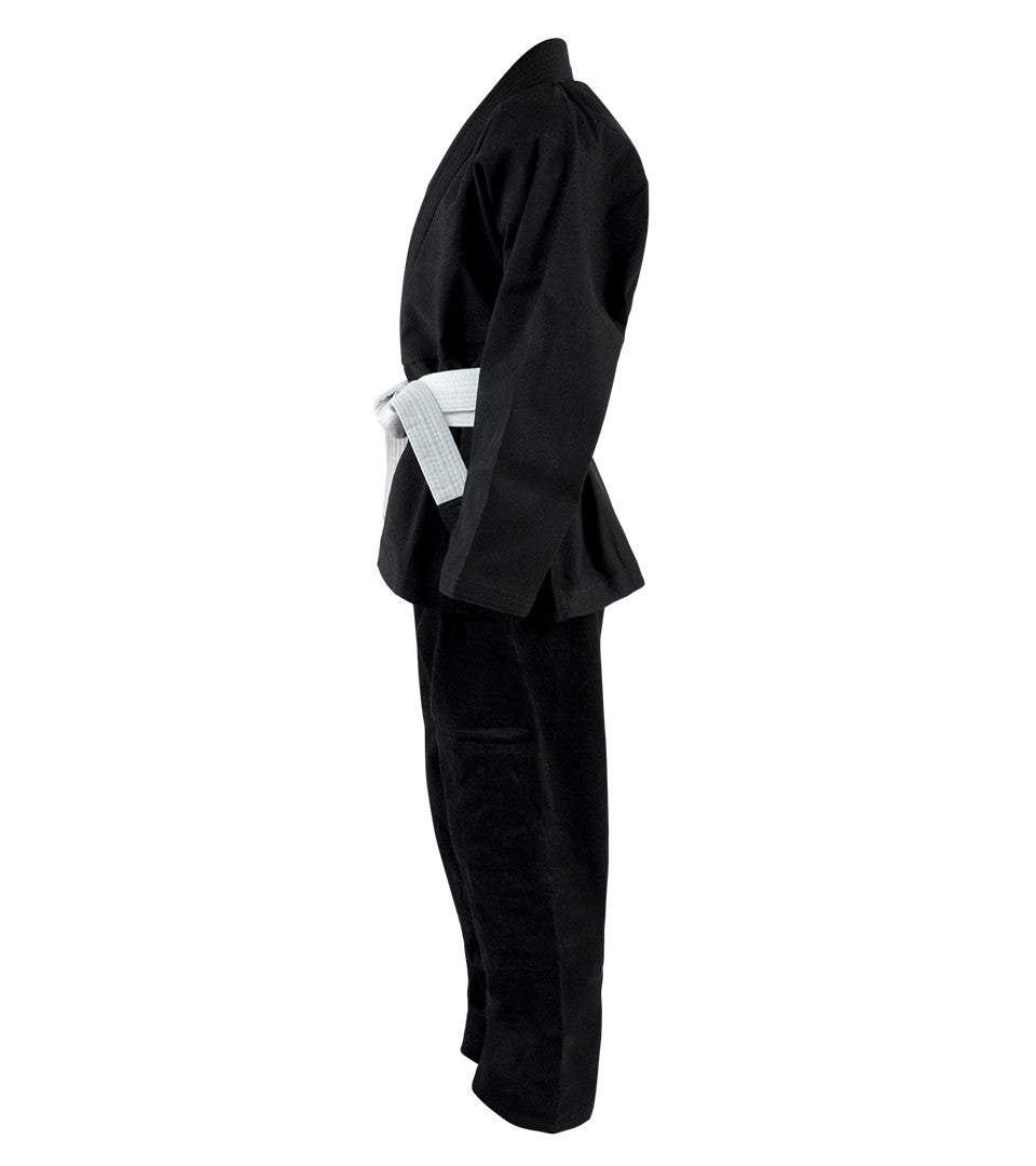 recruit bjj gi, black bjj gi, kids bjj gi, cheap kids bjj gi, cheap kids jiu jitsu gi, economy kids GI, child size bjj gi, childrens jiu jitsu gi, academy bjj gi, youth bjj gi, free white belt kids gi