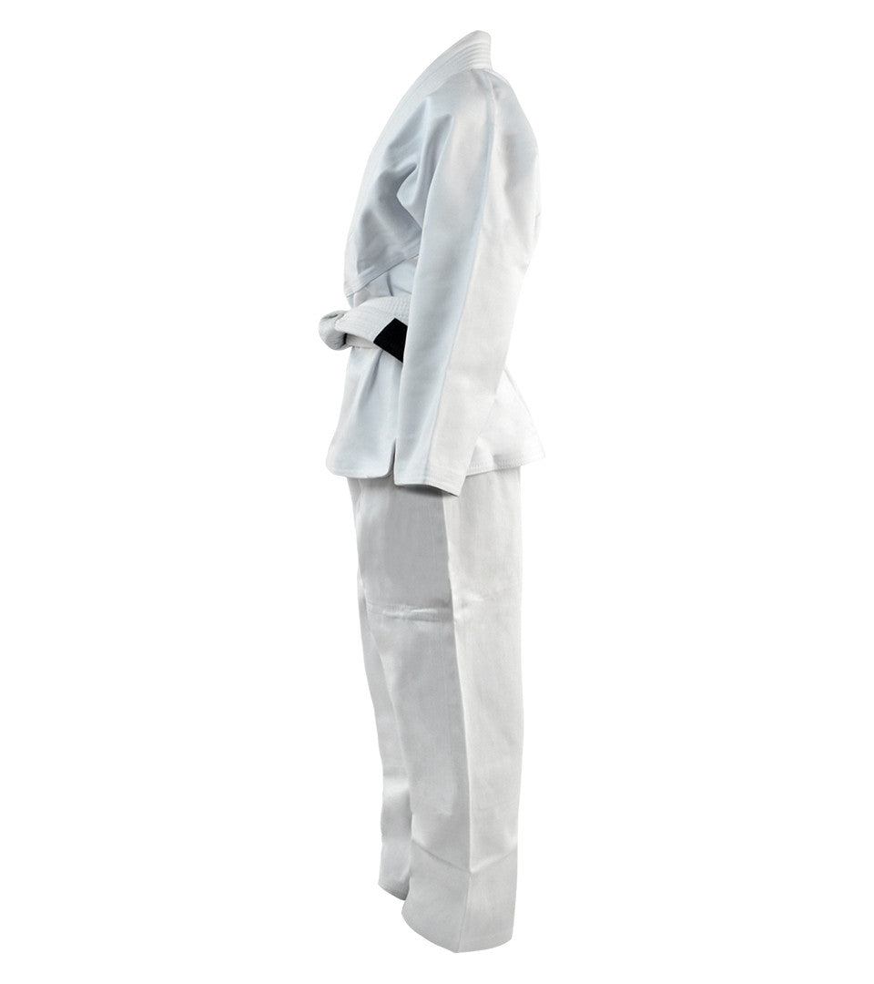 recruit bjj gi, white bjj gi, kids bjj gi, cheap kids bjj gi, cheap kids jiu jitsu gi, economy kids GI, child size bjj gi, childrens jiu jitsu gi, academy bjj gi, youth bjj gi, free white belt kids gi