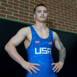 Man in Blue Wrestling Singlet