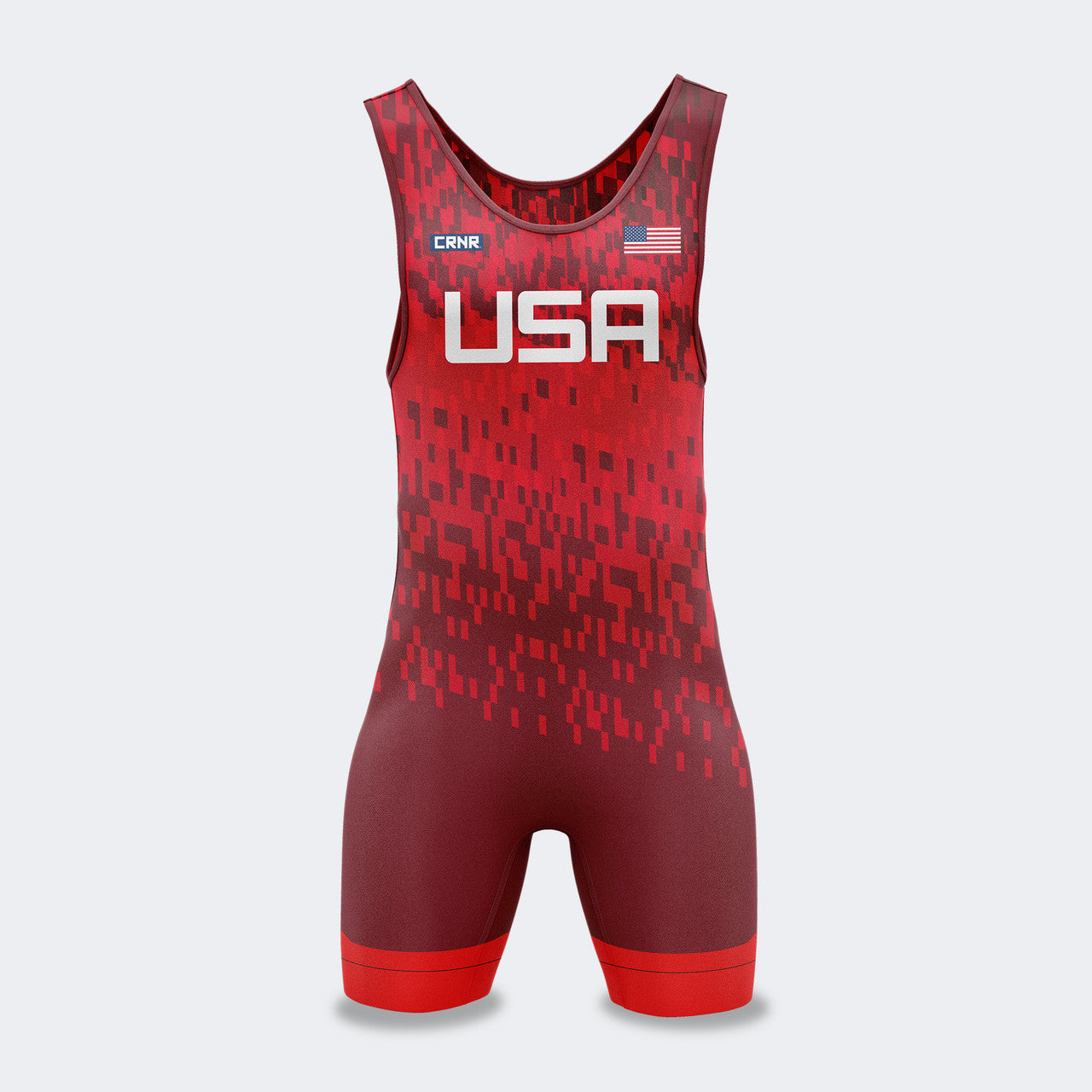Red USA Freco 25 Singlet, CRNR Singlet, Champion Air Wrestling Competition Singlet Series and is fully UWW Compliant to give you champion performance in Freestyle and Greco-Roman wrestling.
