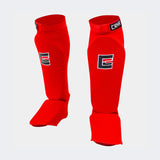 Slip on Shin Guards, Combat Corner Shin Guards, Muay Thai Shin Guards, Red competition shin guard, USA Muay Thai shin guard, Ifma Shin guard