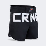 Combat Corner Fight Shorts, Black Fight Shorts, MMA Shorts, BJJ Shorts, Hybrid Fight Shorts, CRNR shorts