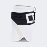 Combat Corner Fight Shorts, White Fight Shorts, MMA Shorts, BJJ Shorts, Hybrid Fight Shorts, CRNR shorts