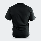 Back view of the Camo Icon T-Shirt by Combat Corner, featuring a solid black back. 