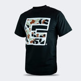 Left front view of the Camo Icon T-Shirt by Combat Corner featuring a large camouflage-patterned square icon graphic across the chest.