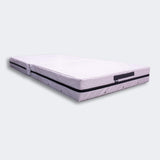 Photo of the top left side Combat Corner's white Made in the USA Crash Pad, made for MMA, Wrestling, BJJ, Judo, Martial Arts, and more.