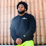 Product photo of Combat Corner’s exclusive WI Wrestle Black Classic Crew Sweatshirt. This photo shows the back of Combat Corner’s WI Wrestle Black Classic Crew Sweatshirt. This collab sweatshirt is part of Combat Corner’s sponsorship of WI Wrestle, the number one news source and fan center for Wisconsin wrestling.