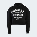 Women's Crop Top Hoodie, Fight Shop Hoodie, CRNR Hoodie, Combat Corner Hoodie